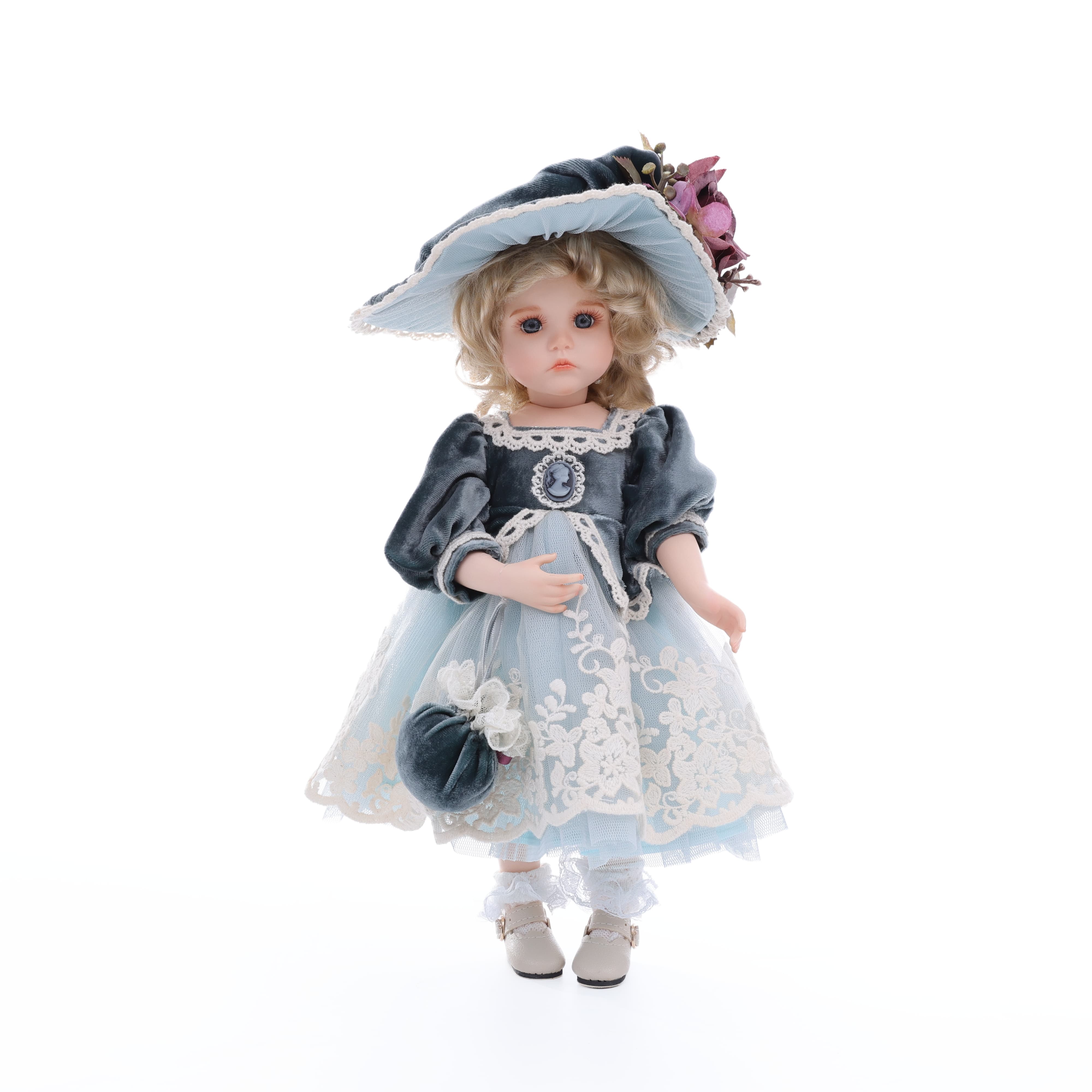 Vintage Collectible Porcelain Dolls - Cloveray 13inch Full Porcelain Vintage Doll