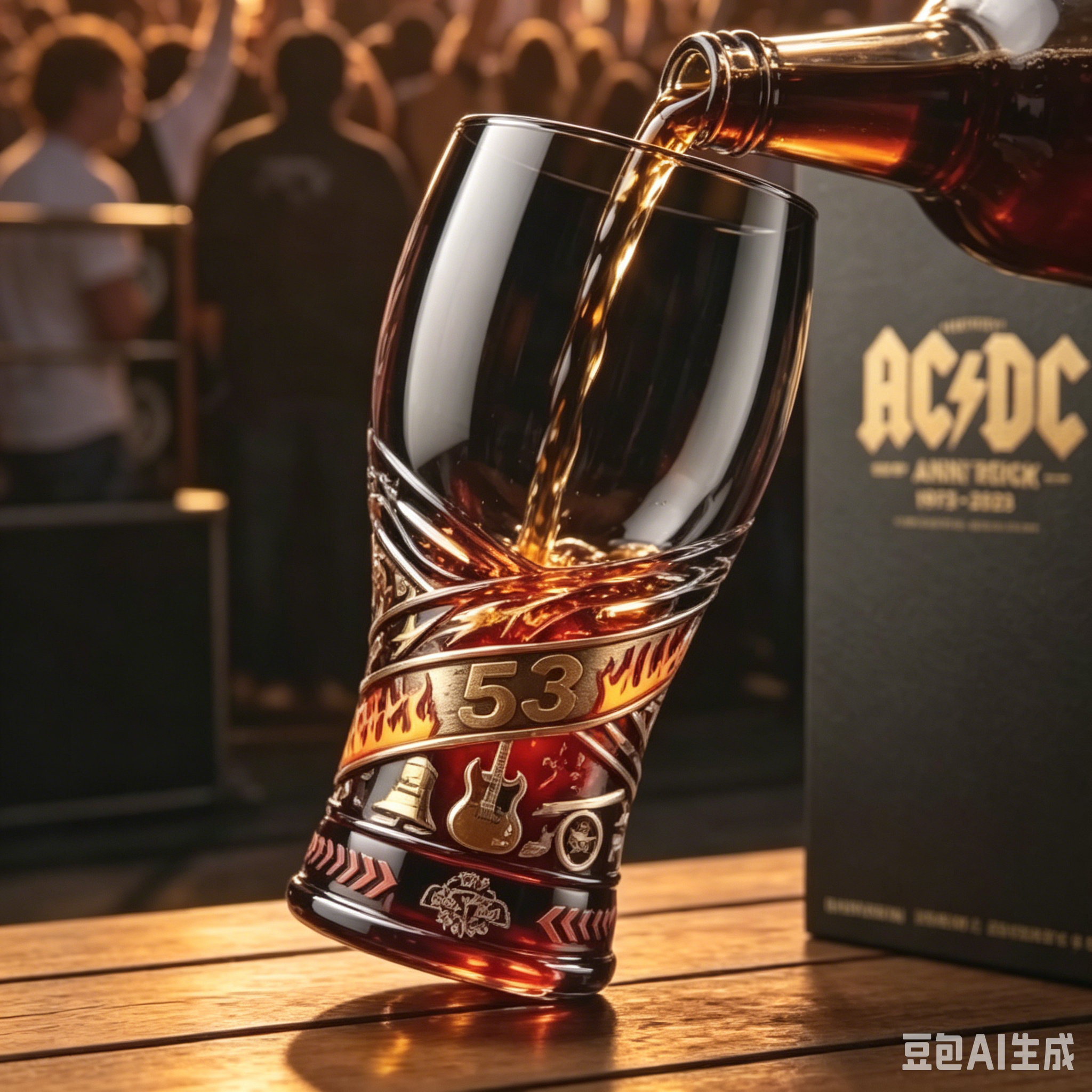 Vintage Collectible Glass - 53rd Anniversary Classic Rock Style 3D