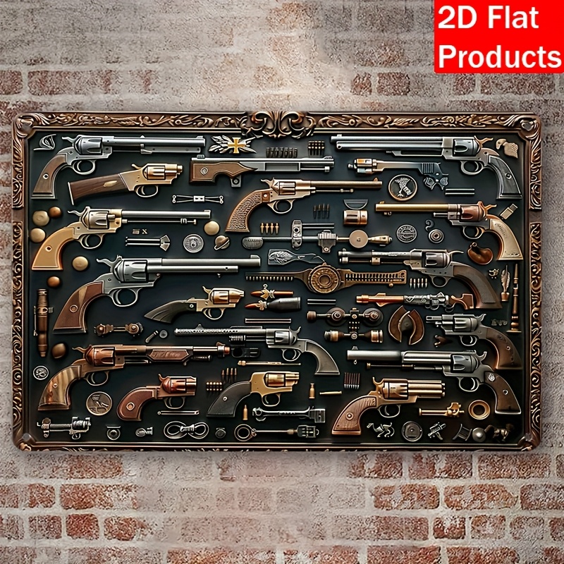 （2D Tin painting）[Metal Decora - Vintage Collectible Guns บทวิจารณ์และราคา