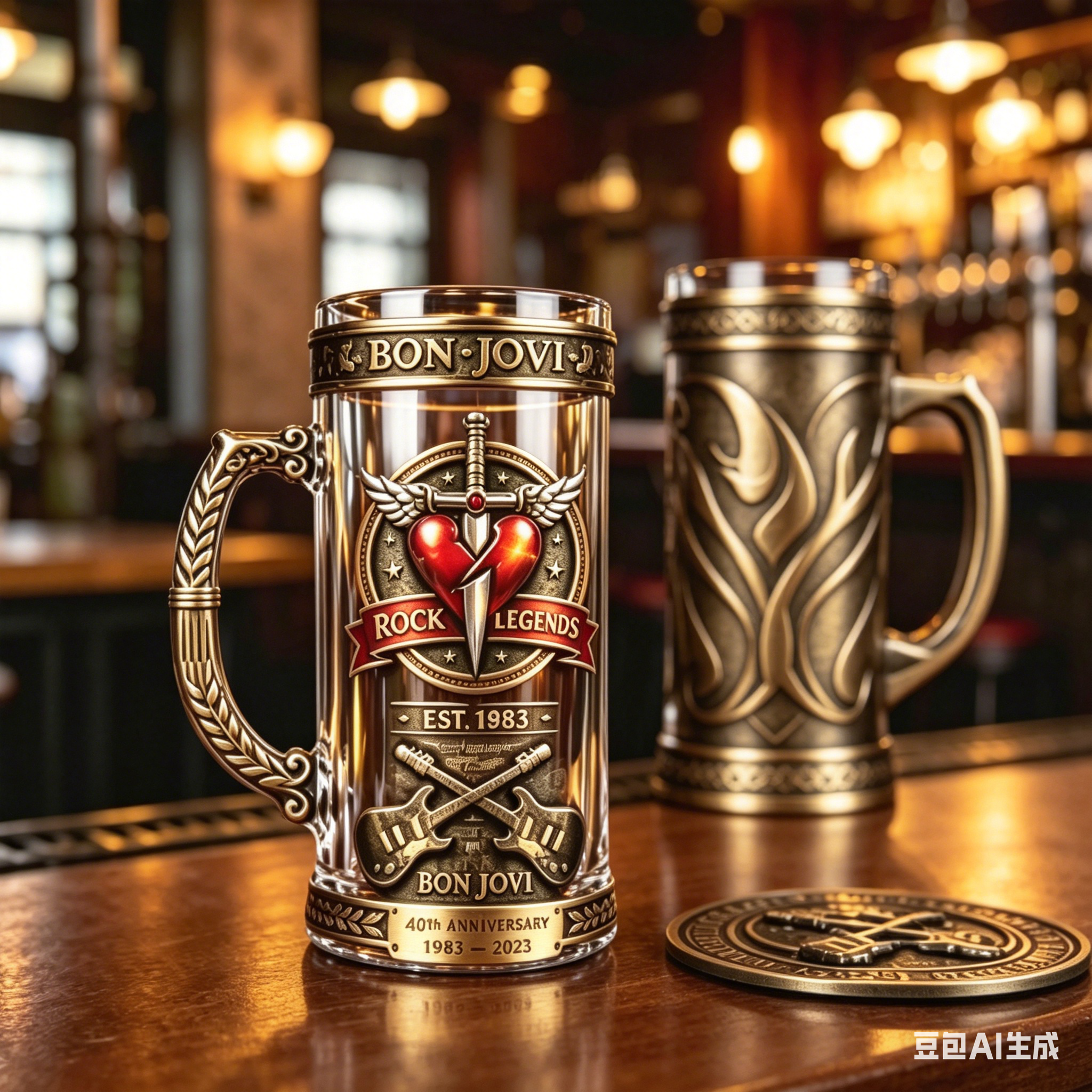 Bon Jovi 1983-2026 Rock Legend - Vintage Collectible Glass บทวิจารณ์และราคา