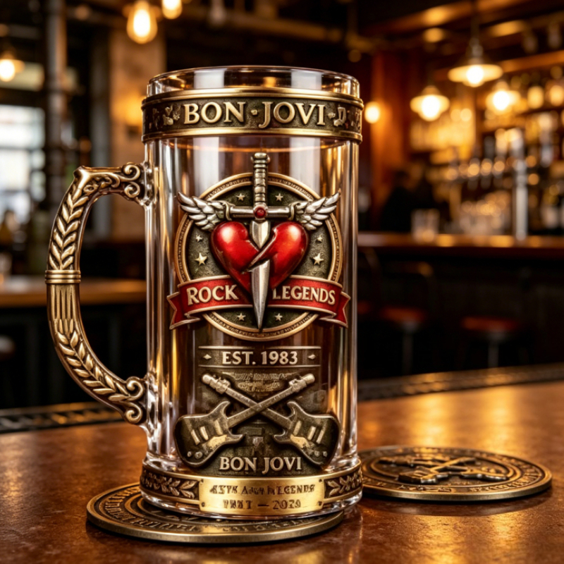 Bon Jovi 1983-2026 Rock Legend - Vintage Collectible Glass บทวิจารณ์และราคา