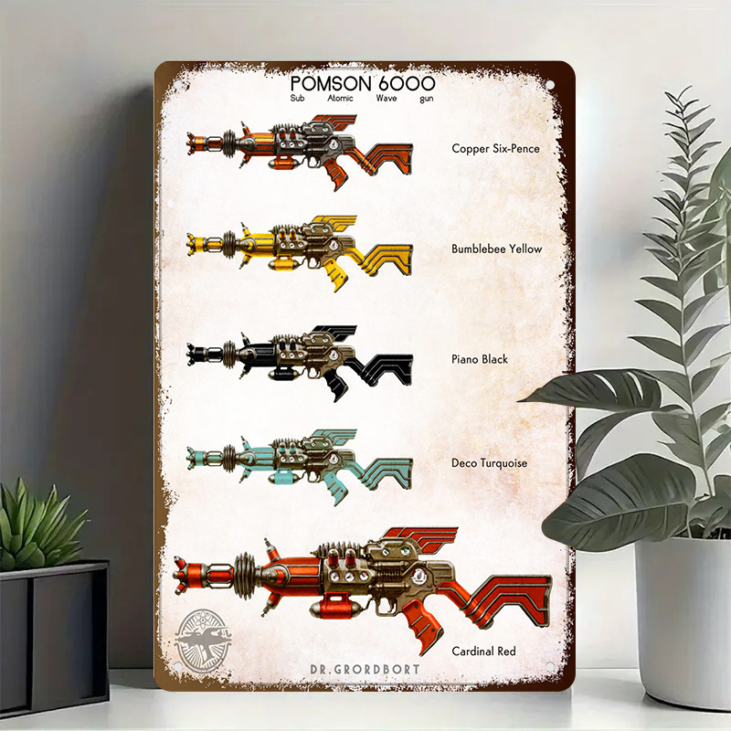 Pomson 6000 Retro Metal Sign - - Vintage Collectible Guns บทวิจารณ์และราคา