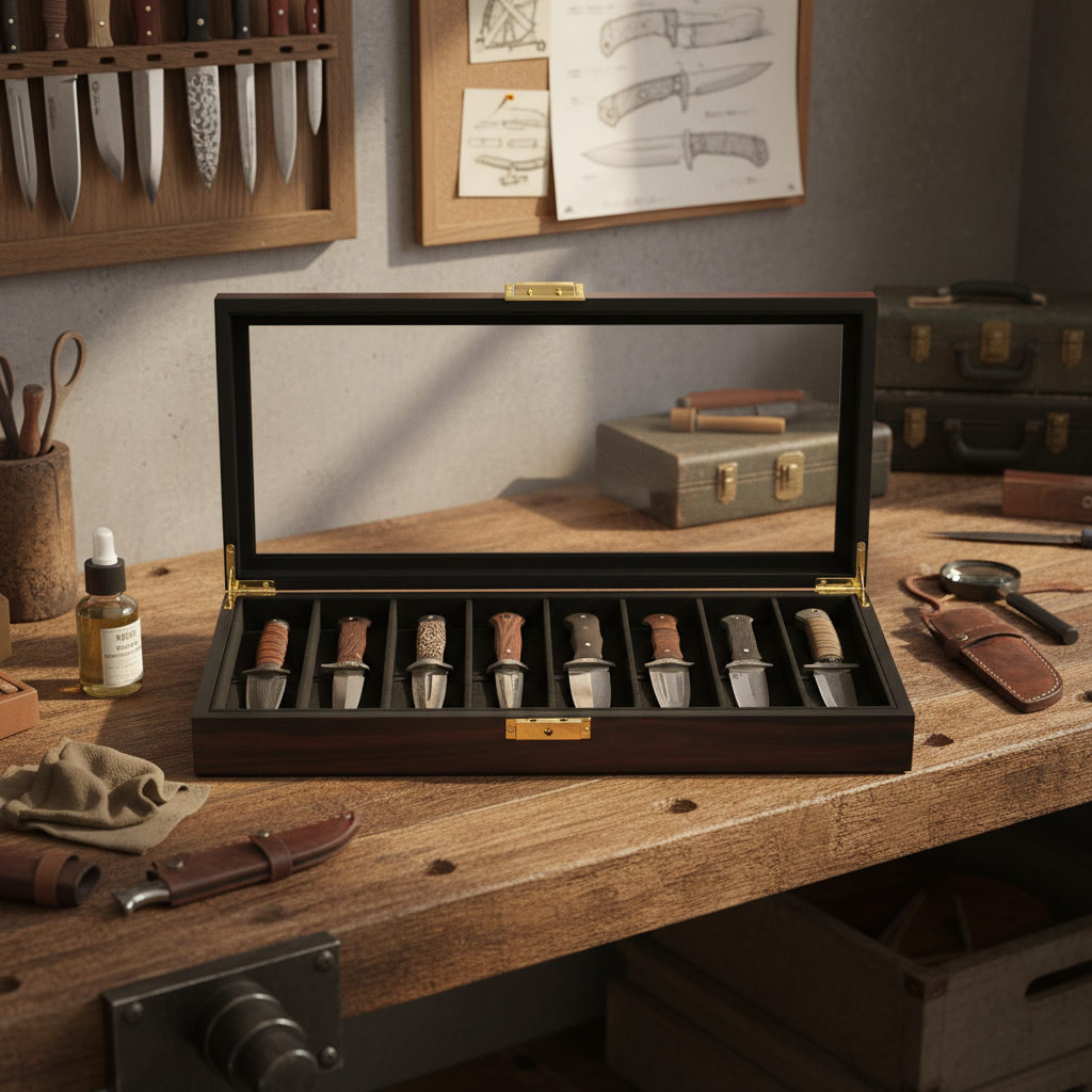 Vintage Ebony Knife Display Ca - Vintage Collectible Knife บทวิจารณ์และราคา