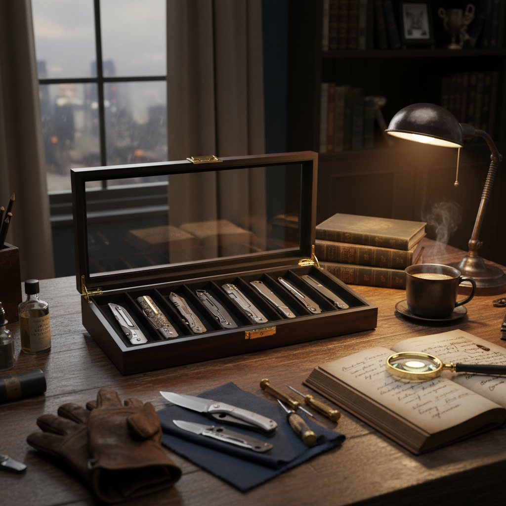 Vintage Ebony Knife Display Ca - Vintage Collectible Knife บทวิจารณ์และราคา