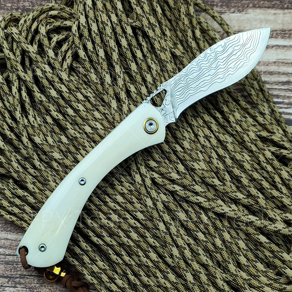 Damascus Pattern Steel Folding - Vintage Collectible Pocket Knives บทวิจารณ์และราคา