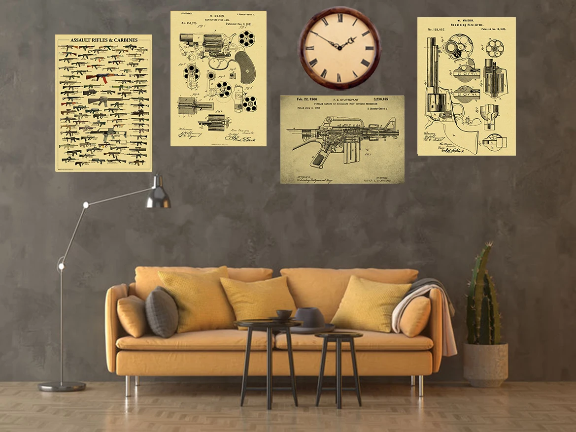 Famous Gun Collection Posters  - Vintage Collectible Guns บทวิจารณ์และราคา