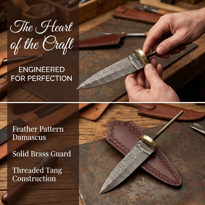 Vintage Damascus Steel Tea Kni - Vintage Collectible Knife บทวิจารณ์และราคา