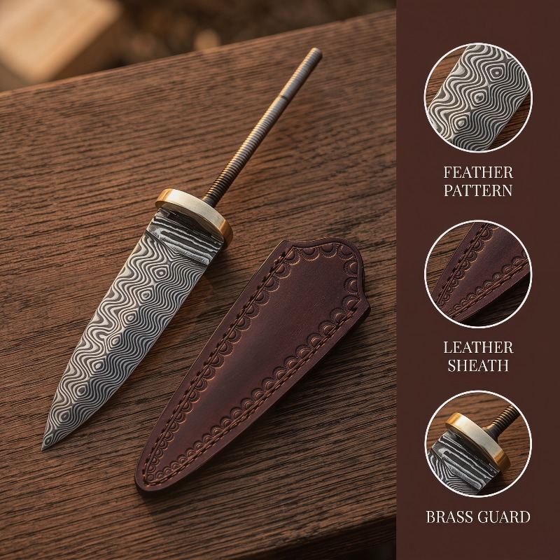 Vintage Damascus Steel Tea Kni - Vintage Collectible Knife บทวิจารณ์และราคา