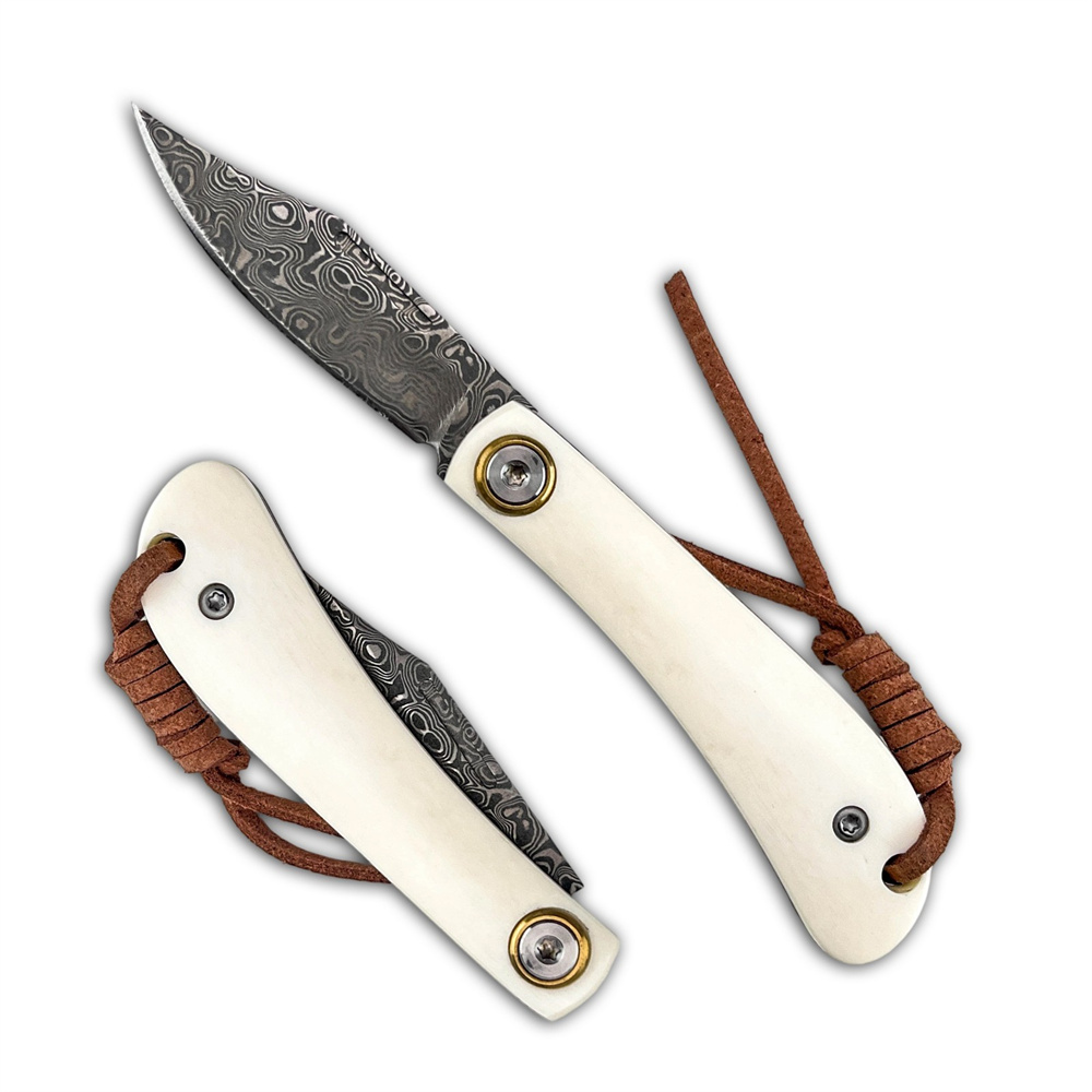 Vintage Damascus Folding EDC P - Vintage Collectible Knife บทวิจารณ์และราคา